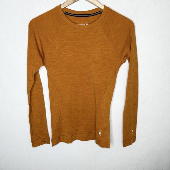Smartwool Classic Merino Wool Long Sleeve Crew Baselayer Orange Women's XS Shirt - Picture 1 of 8